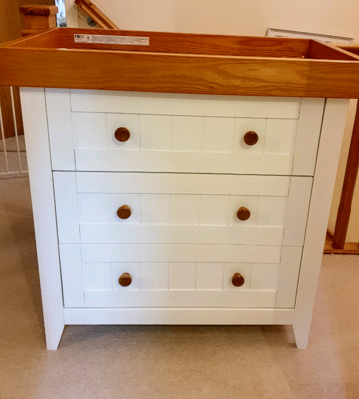 oak baby changing unit